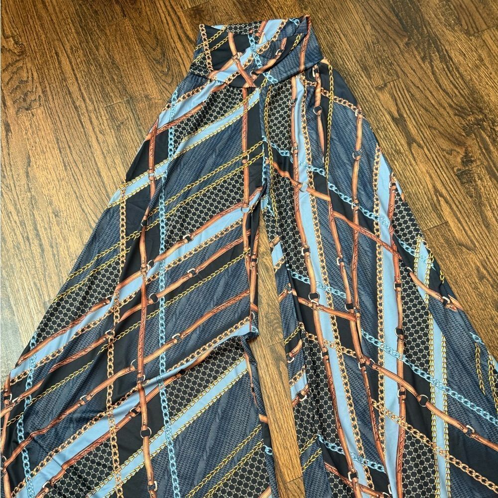 Julian Chang Wide Leg chain link pattern pant